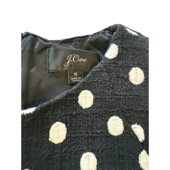 J. Crew Polka Dot Tweed Sleeveless Dress - Size 6 - Picture 3 of 4